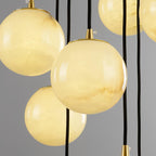 Lustre moderne Mikko en Albâtre Noir et blanc