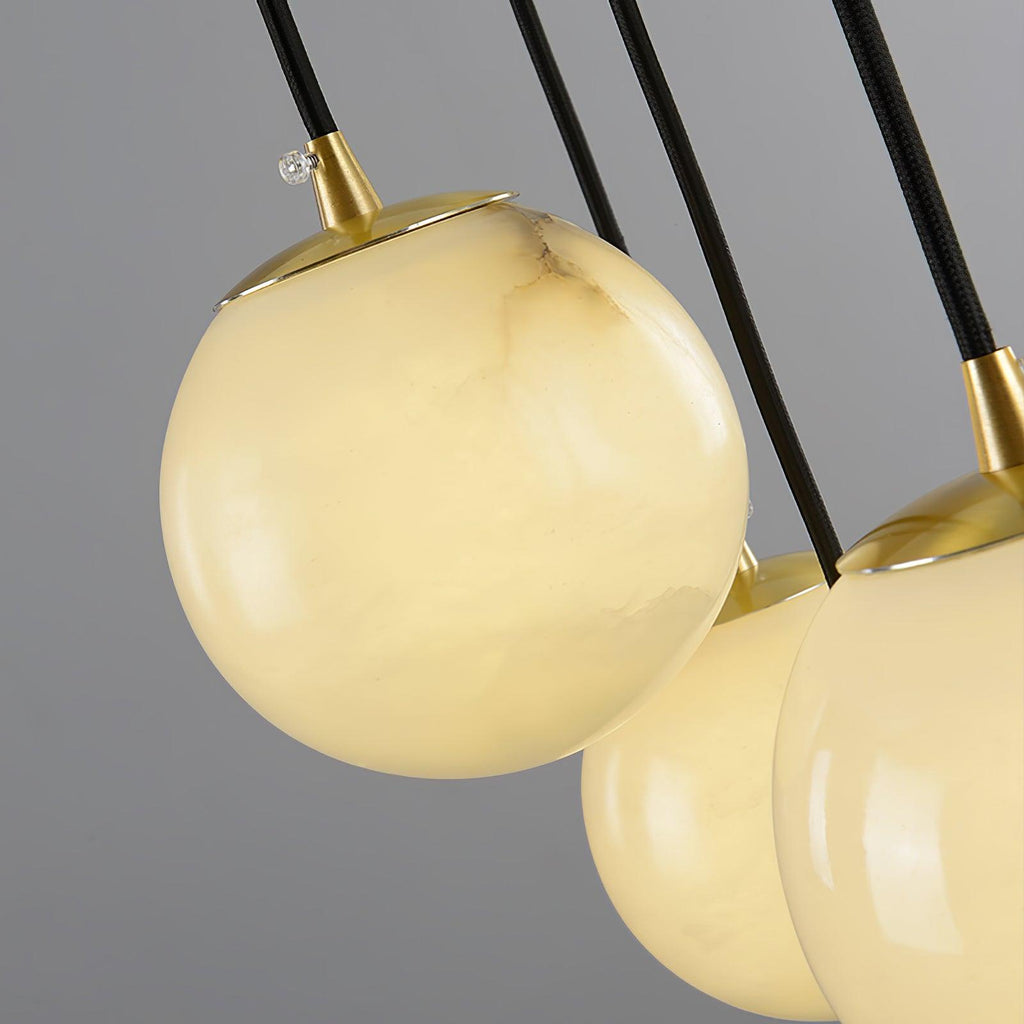 Lustre moderne Mikko en Albâtre Noir et blanc