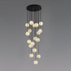 Lustre moderne Mikko en Albâtre Noir et blanc