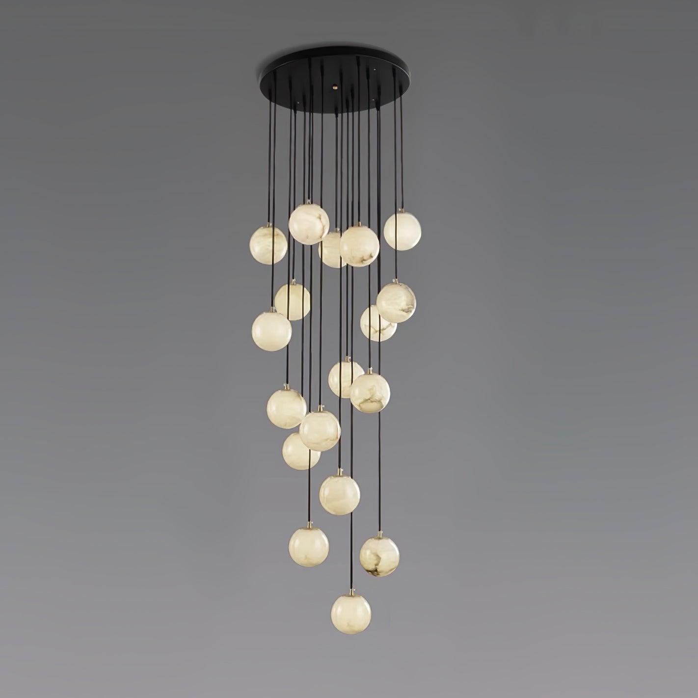 Lustre moderne Mikko en Albâtre Noir et blanc