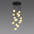 Lustre moderne Mikko en Albâtre Noir et blanc