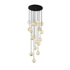 Lustre moderne Mikko en Albâtre Noir et blanc