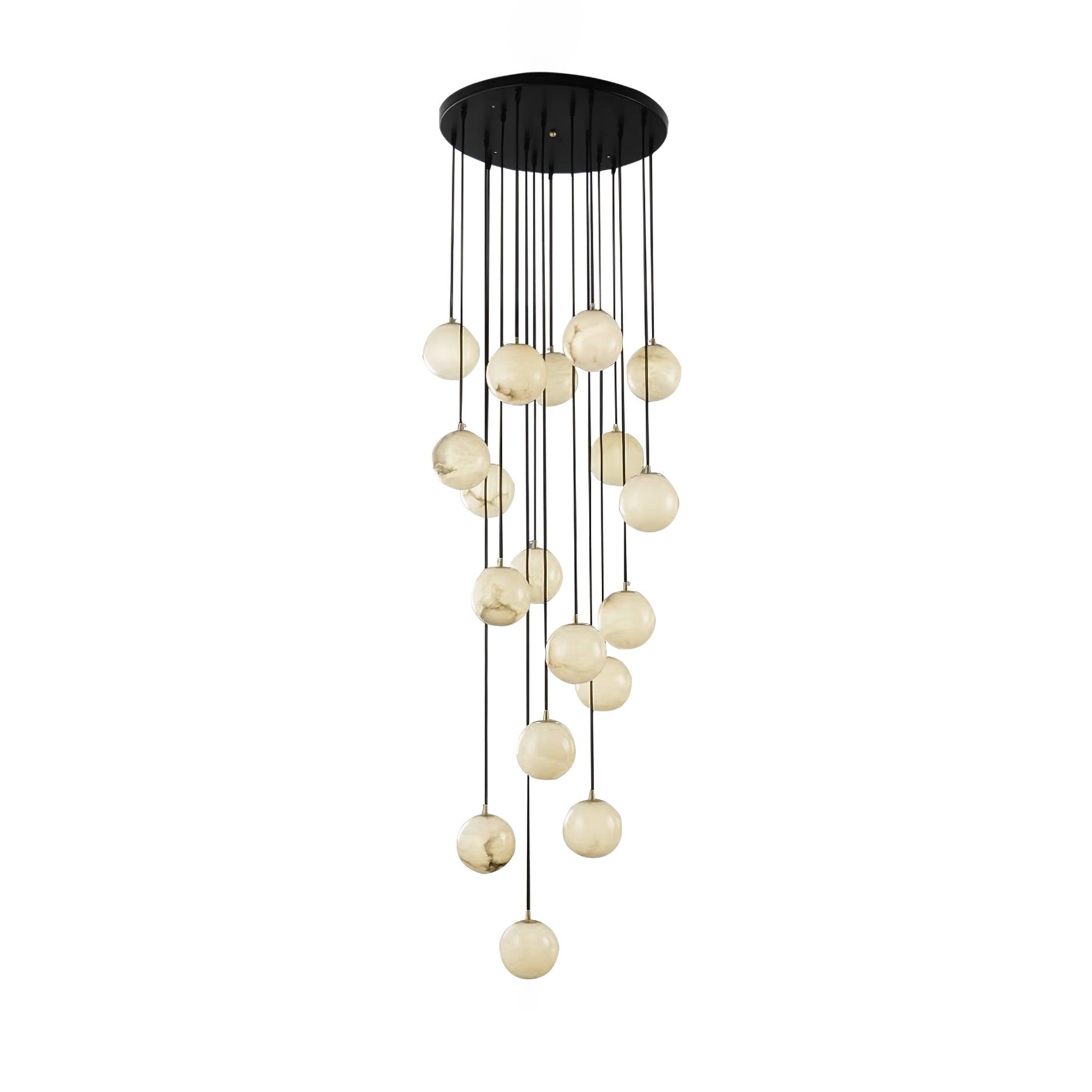 Lustre moderne Mikko en Albâtre Noir et blanc