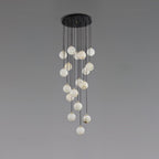 Lustre moderne Mikko en Albâtre Noir et blanc