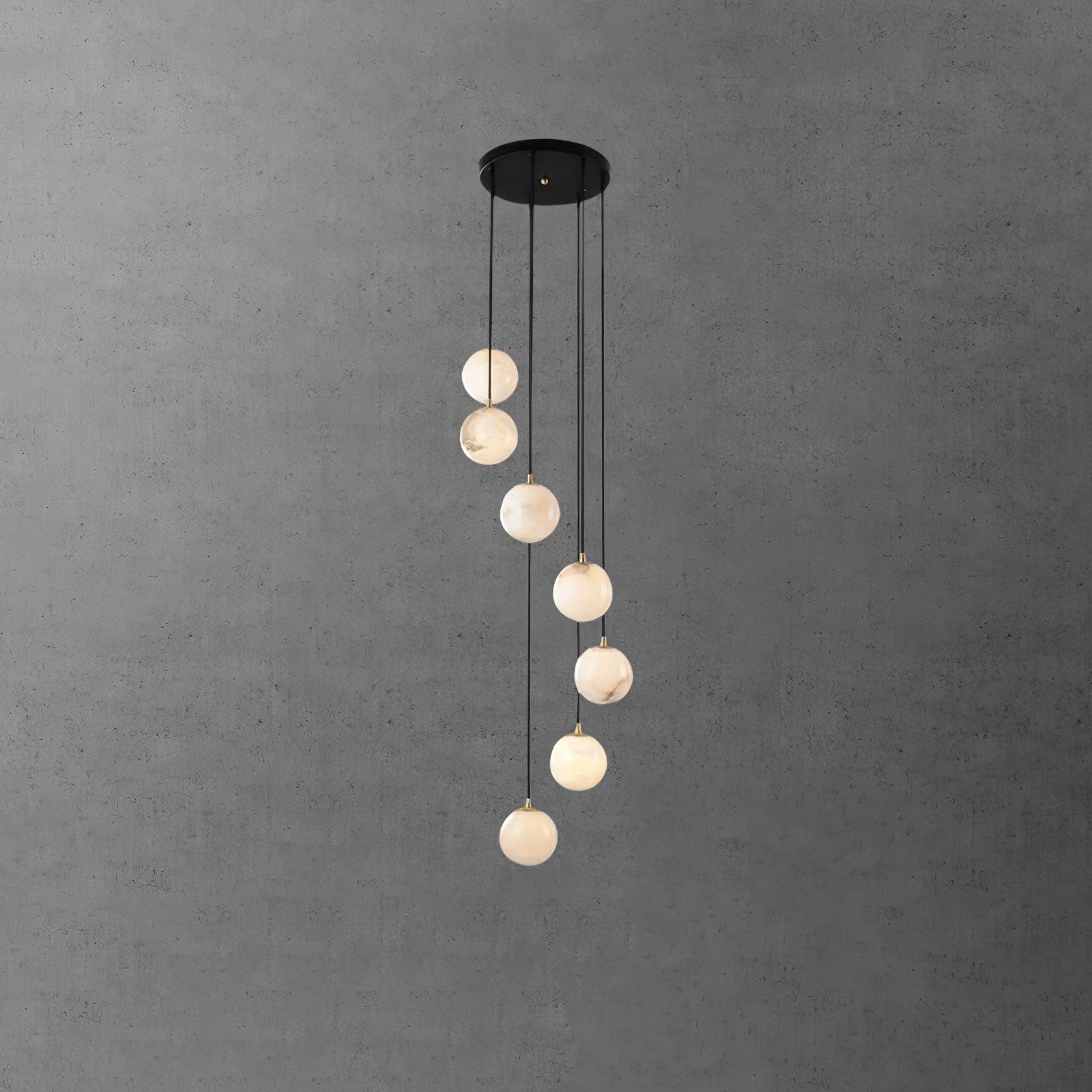 Lustre moderne Mikko en Albâtre Noir et blanc