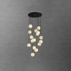 Lustre moderne Mikko en Albâtre Noir et blanc