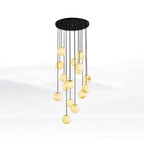 Lustre moderne Mikko en Albâtre Noir et blanc