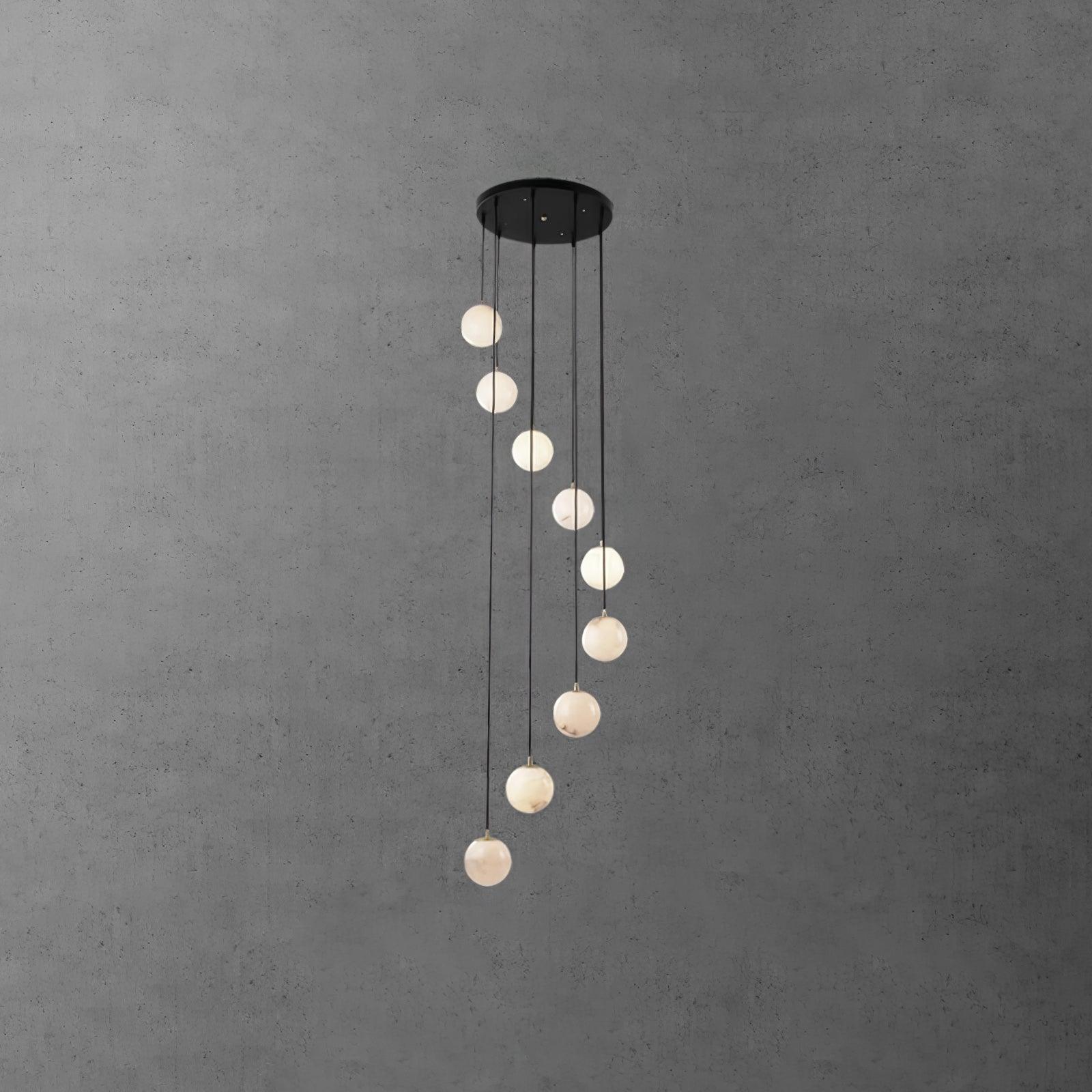 Lustre moderne Mikko en Albâtre Noir et blanc