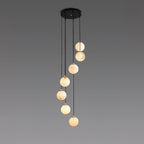 Lustre moderne Mikko en Albâtre Noir et blanc