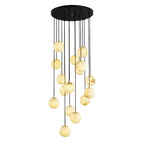Lustre moderne Mikko en Albâtre Noir et blanc
