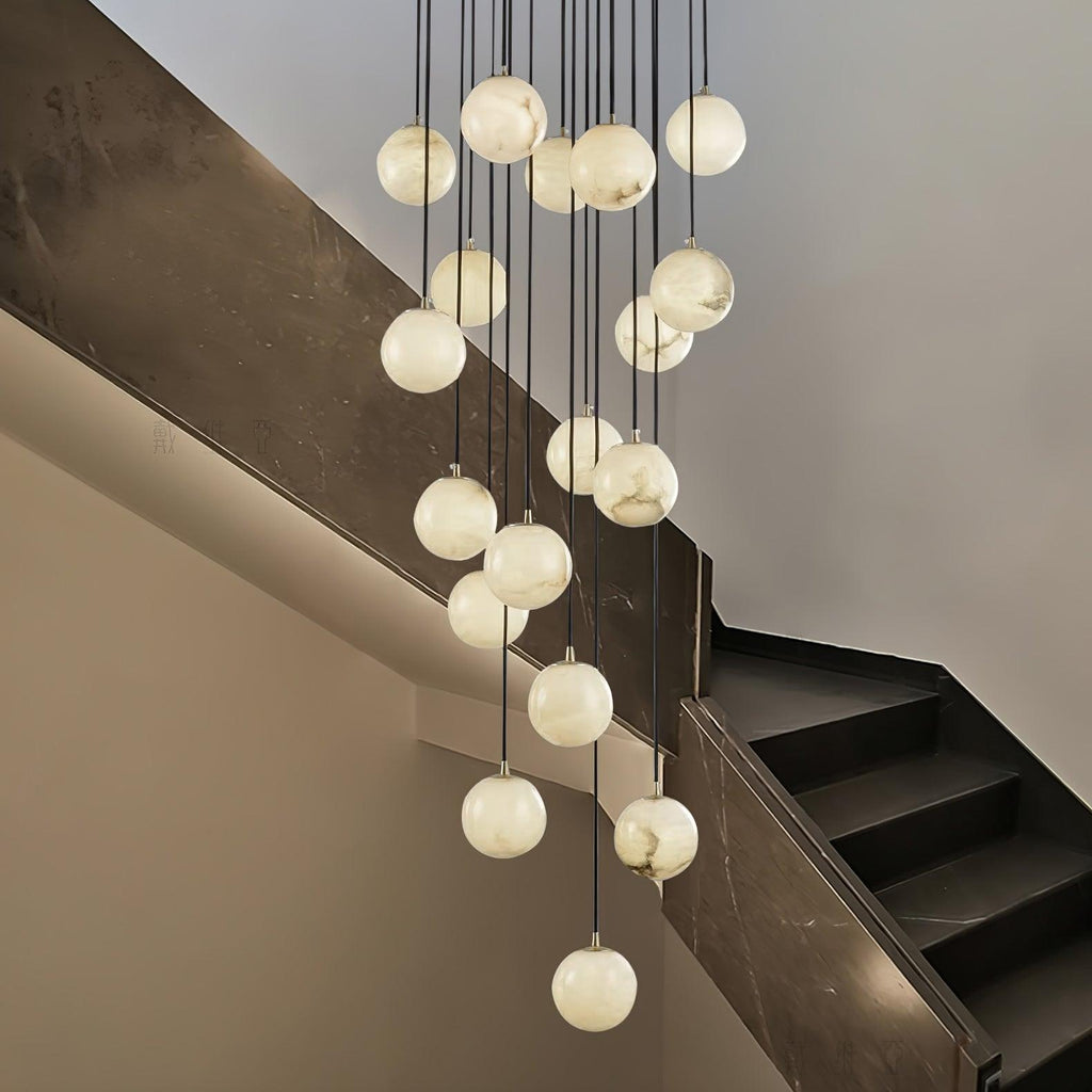 Lustre moderne Mikko en Albâtre Noir et blanc