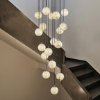 Lustre moderne Mikko en Albâtre Noir et blanc