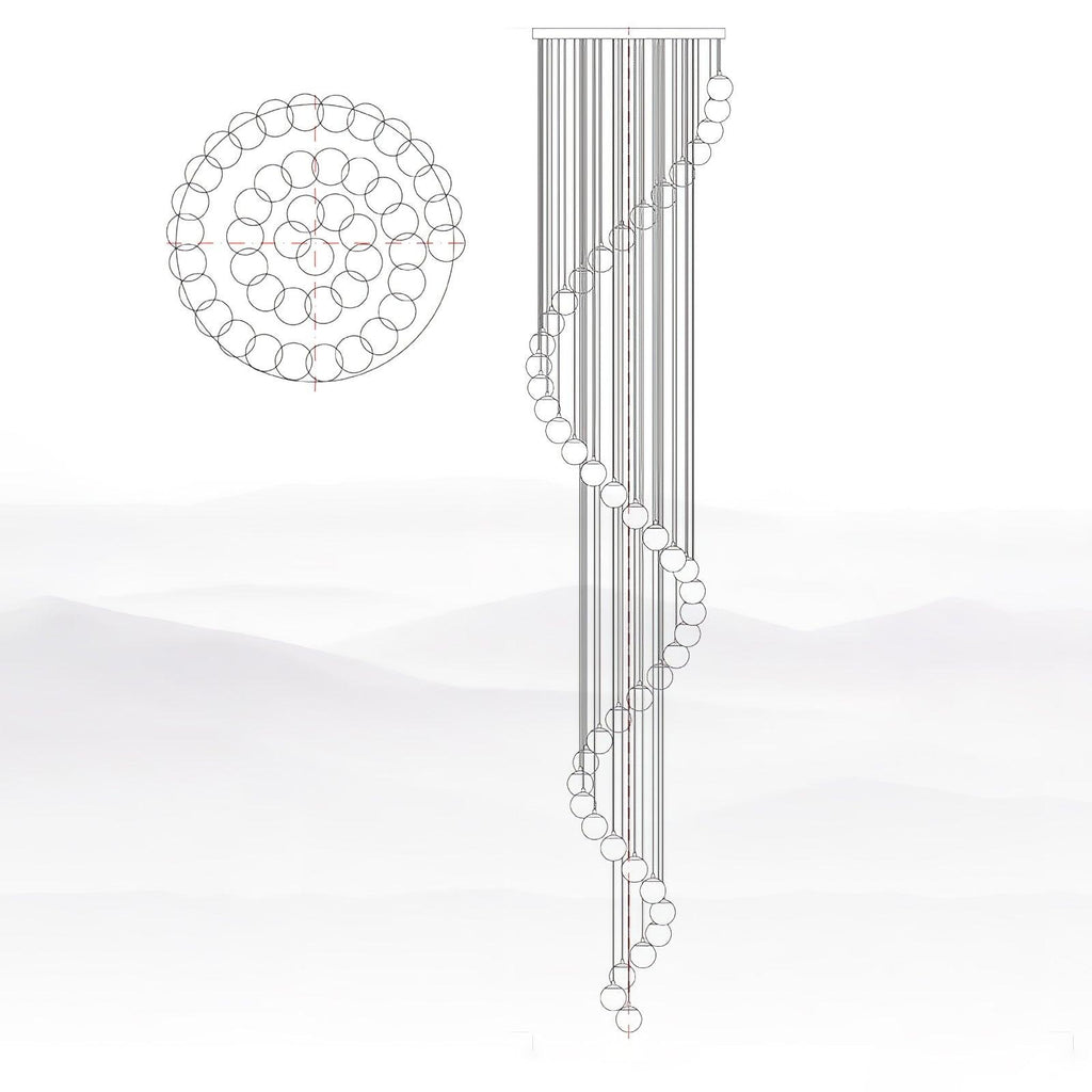 Lustre moderne Mikko en Albâtre Noir et blanc