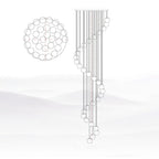 Lustre moderne Mikko en Albâtre Noir et blanc