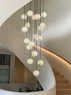 Lustre moderne Mikko en Albâtre Noir et blanc