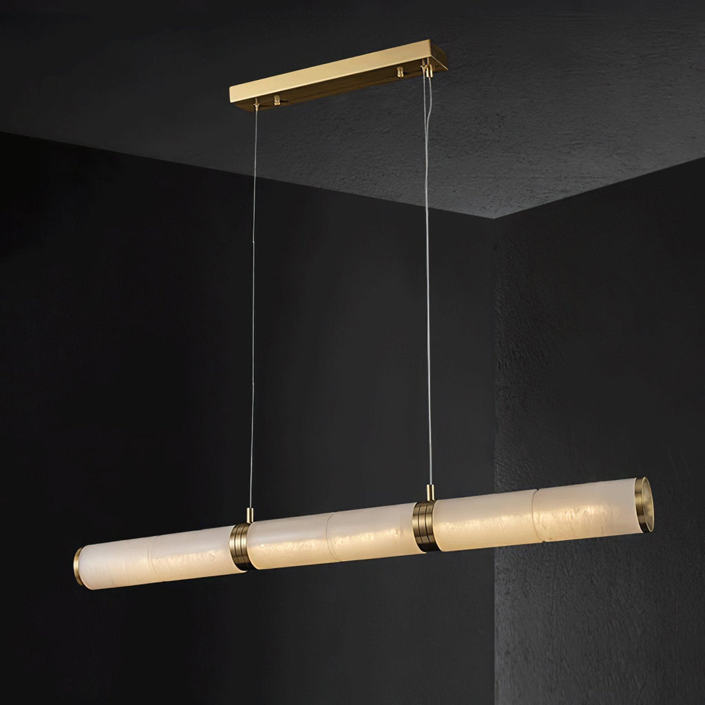 Suspension moderne Sal en Albâtre Laiton et blanc