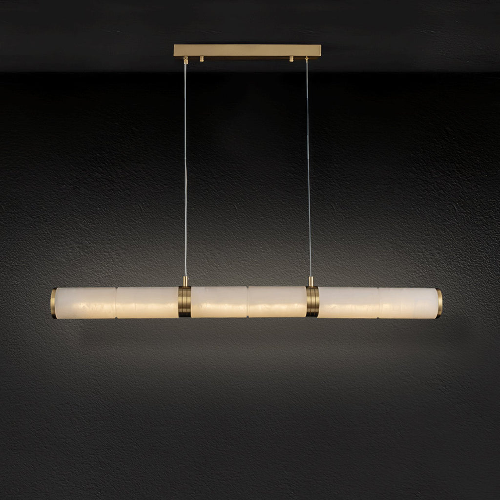 Suspension moderne Sal en Albâtre Laiton et blanc