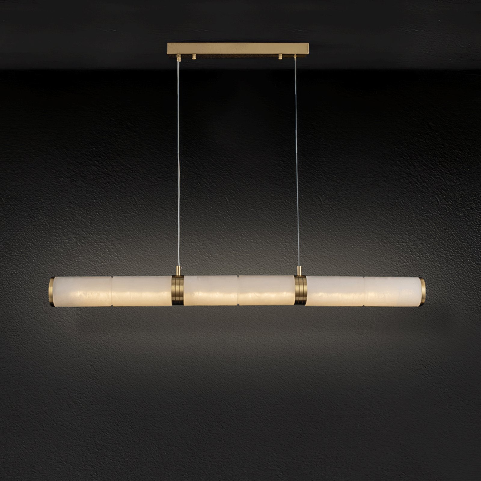 Suspension moderne Sal en Albâtre Laiton et blanc