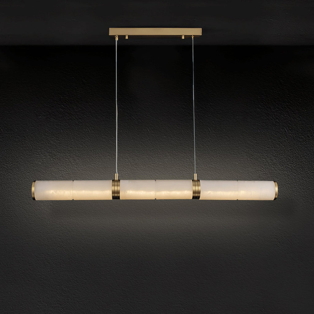 Suspension moderne Sal en Albâtre Laiton et blanc