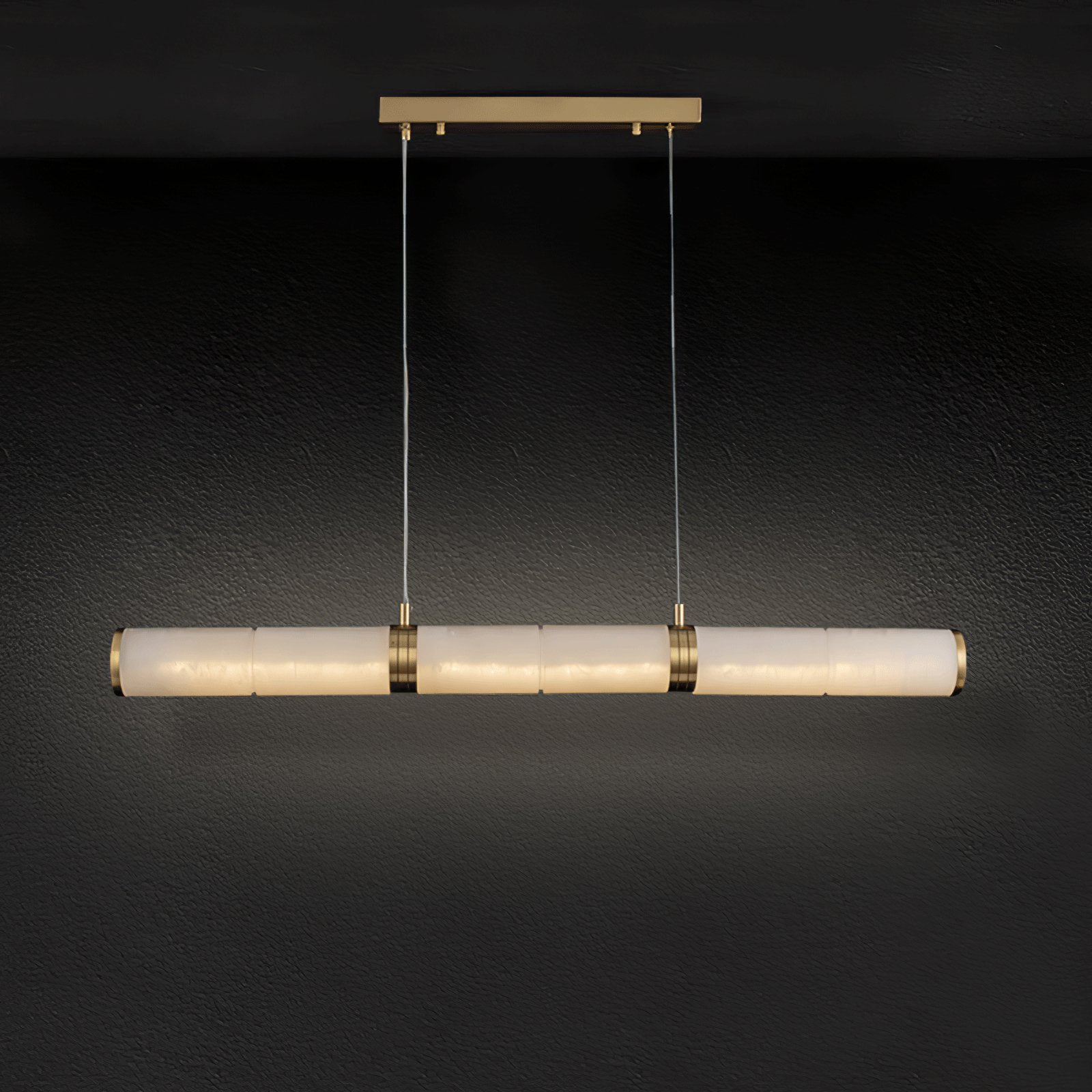 Suspension moderne Sal en Albâtre Laiton et blanc