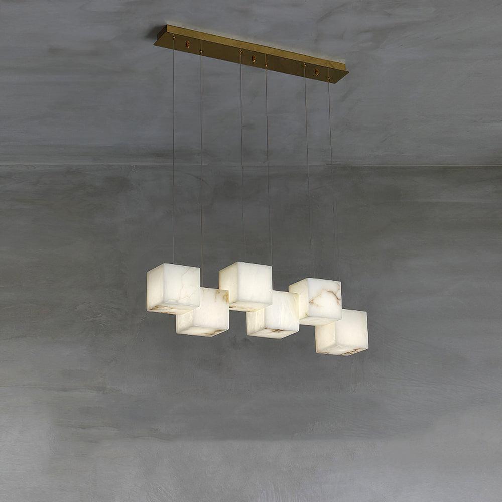 Suspension moderne Terje en Albâtre Or et blanc