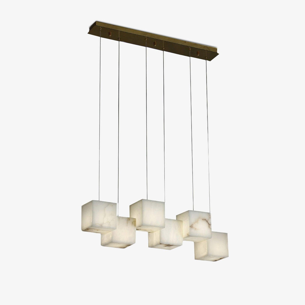 Suspension moderne Terje en Albâtre Or et blanc