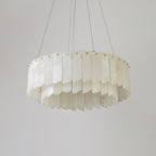 Lustre moderne Darin en Albâtre Laiton et blanc
