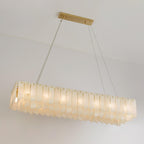 Lustre moderne Darin en Albâtre Laiton et blanc