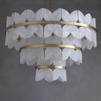 Lustre moderne Anza en Albâtre Or et blanc