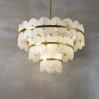 Lustre moderne Anza en Albâtre Or et blanc
