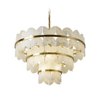 Lustre moderne Anza en Albâtre Or et blanc