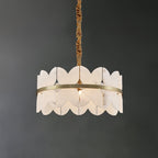 Lustre moderne Anza en Albâtre Or et blanc
