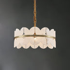 Lustre moderne Anza en Albâtre Or et blanc
