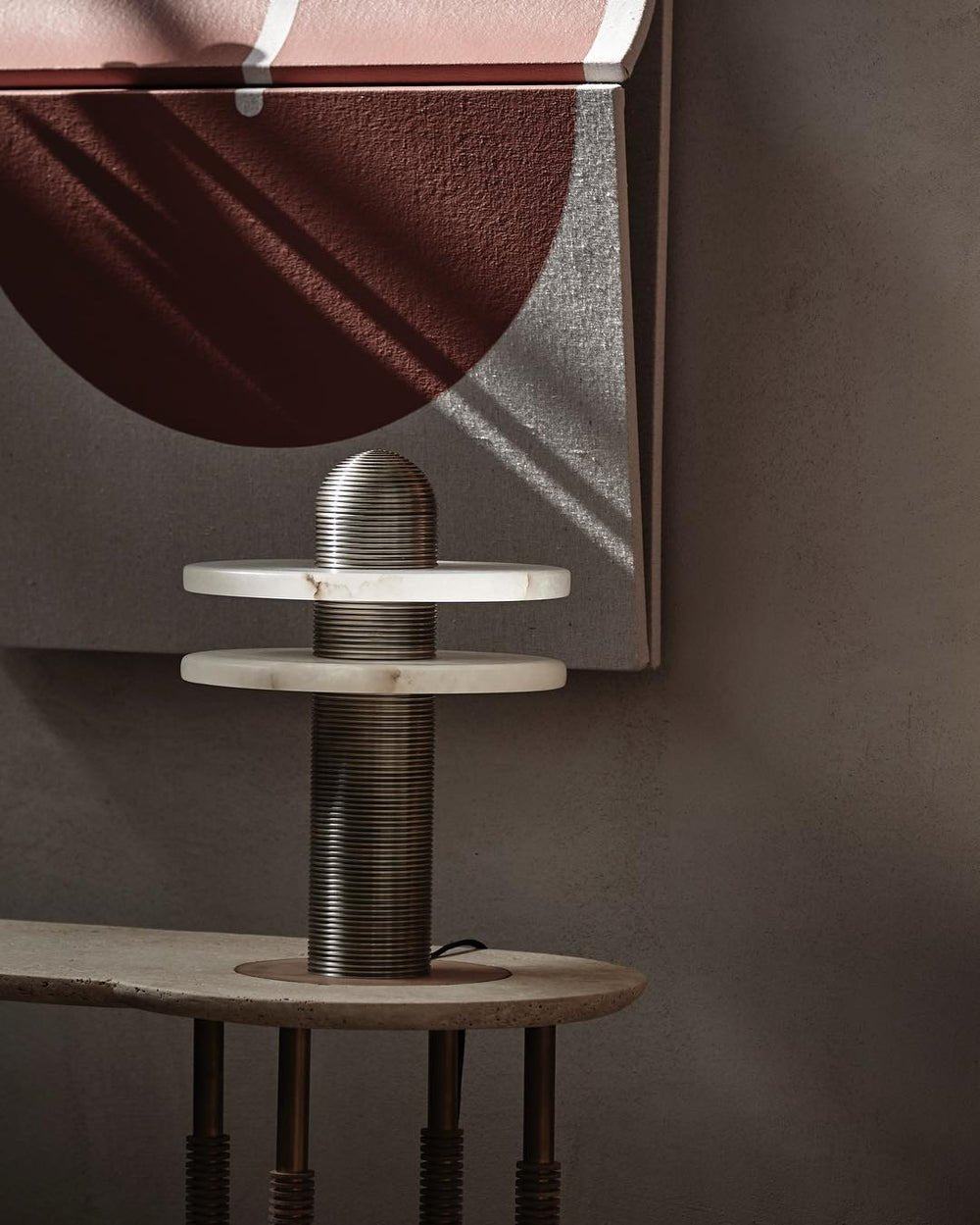 Lampe à poser moderne Booth en Albâtre
