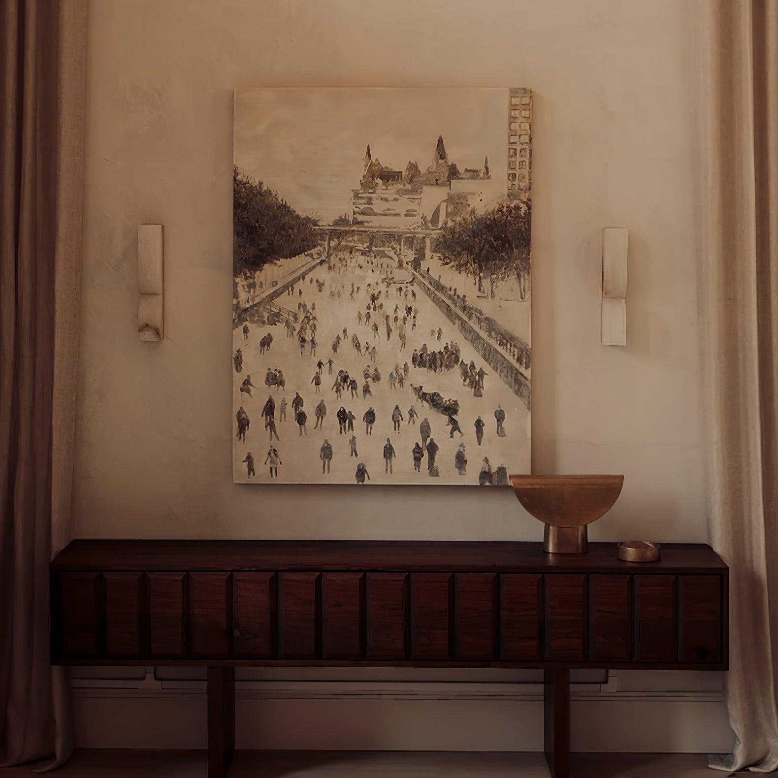 Applique murale moderne Kjel en Albâtre Noir et blanc