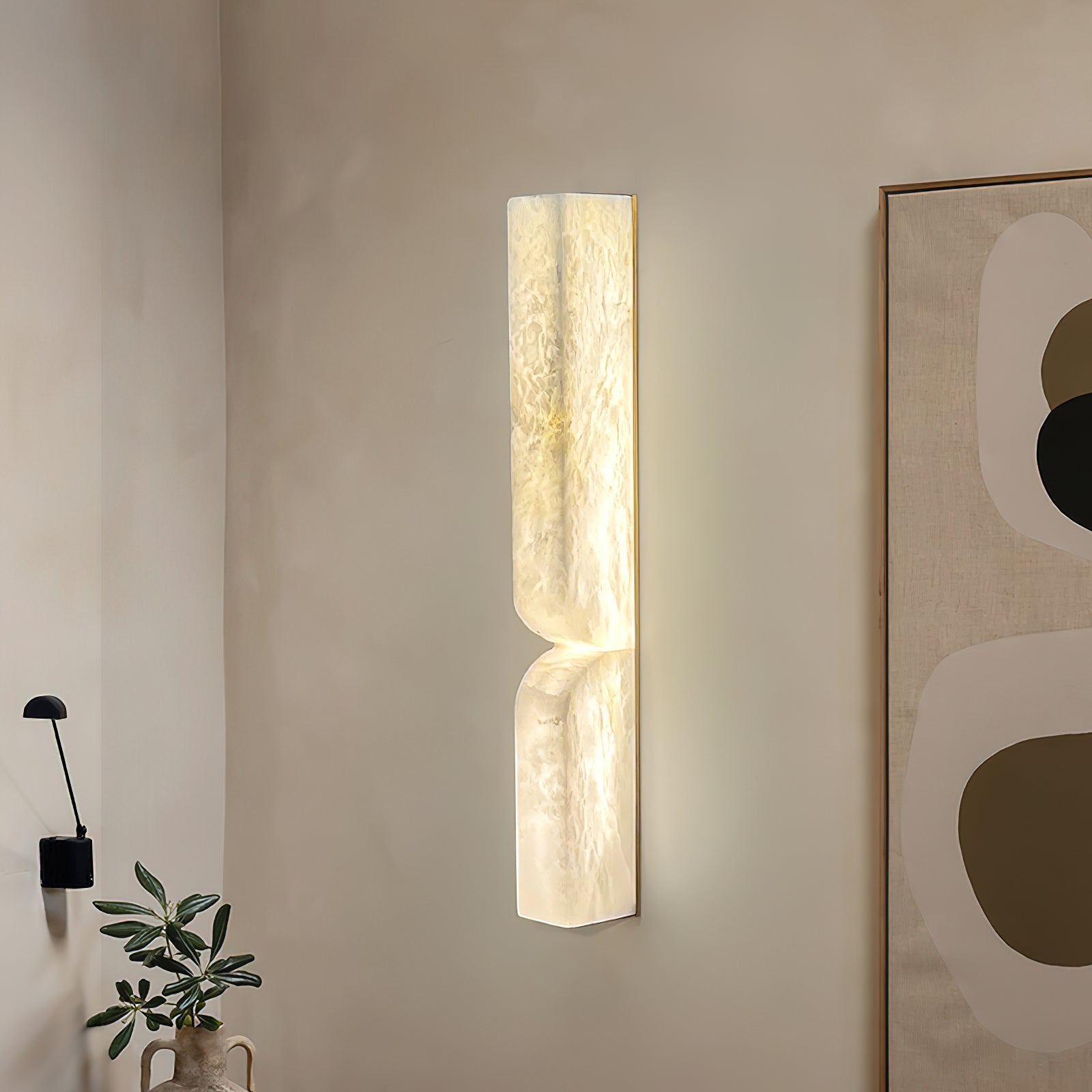 Applique murale moderne Kjel en Albâtre Noir et blanc