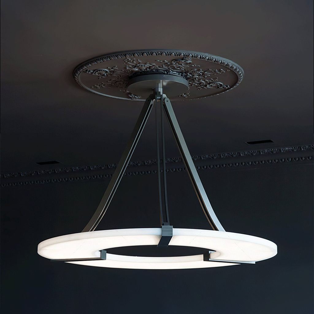 Suspension moderne Judson en Albâtre Noir et blanc