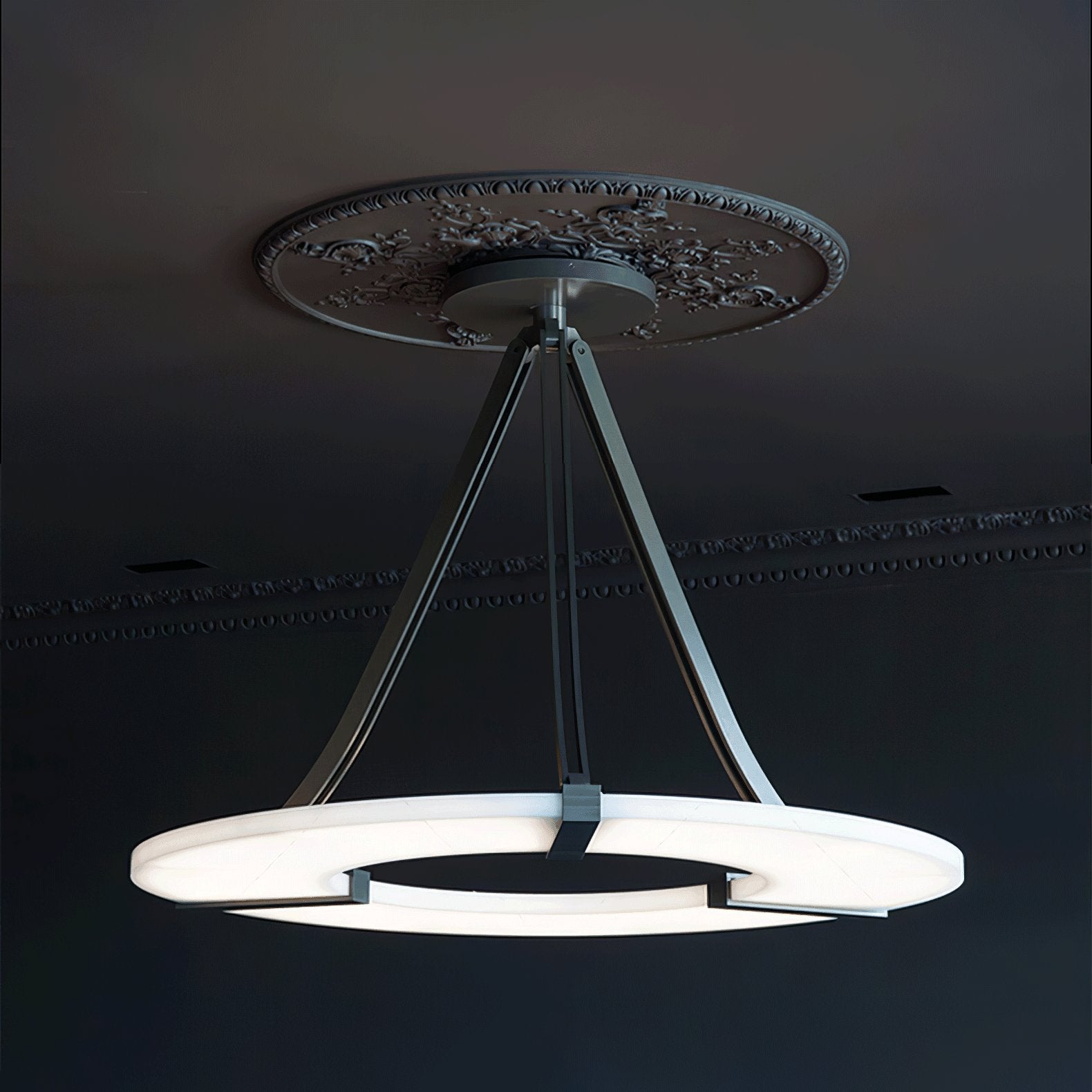Suspension moderne Judson en Albâtre Noir et blanc