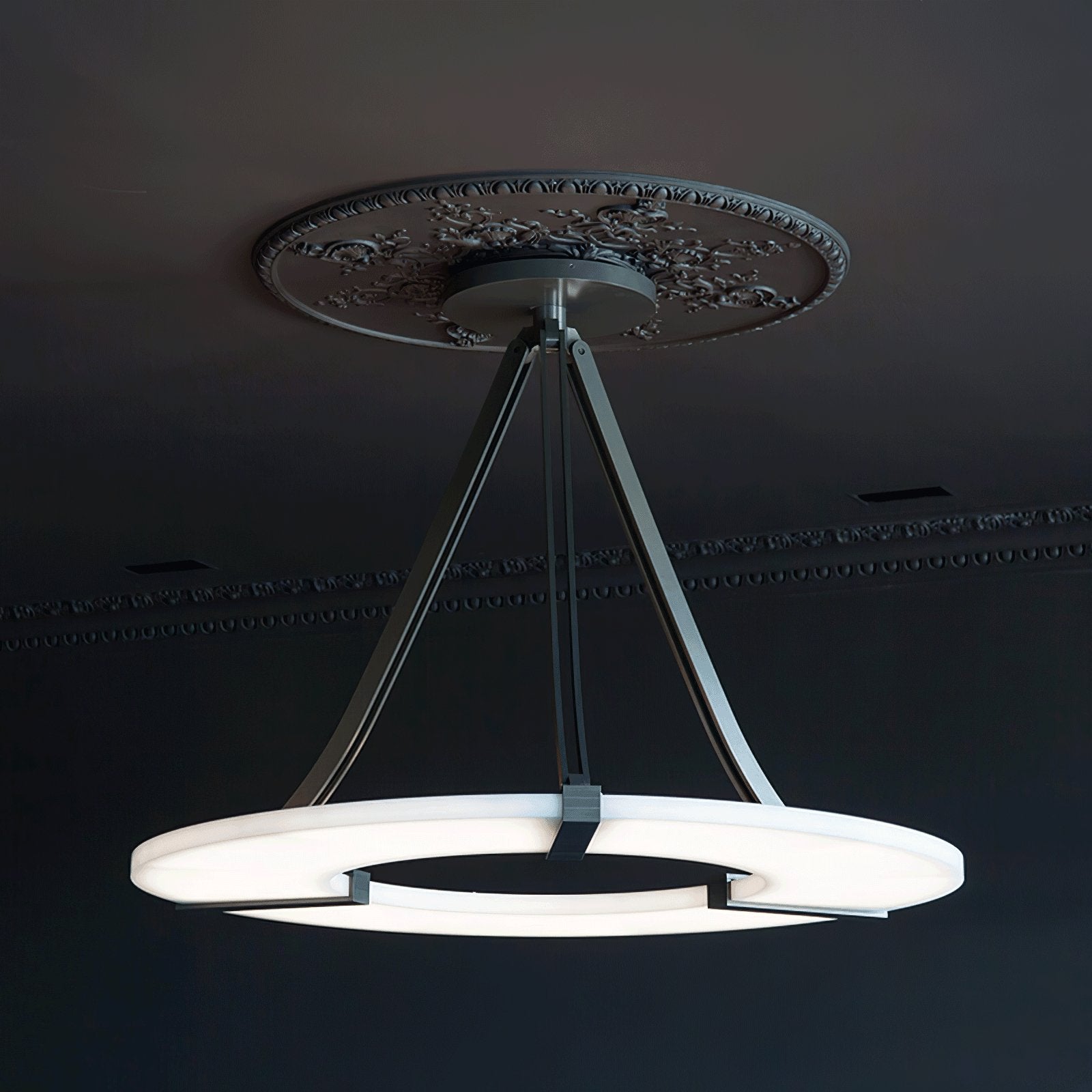 Suspension moderne Judson en Albâtre Noir et blanc