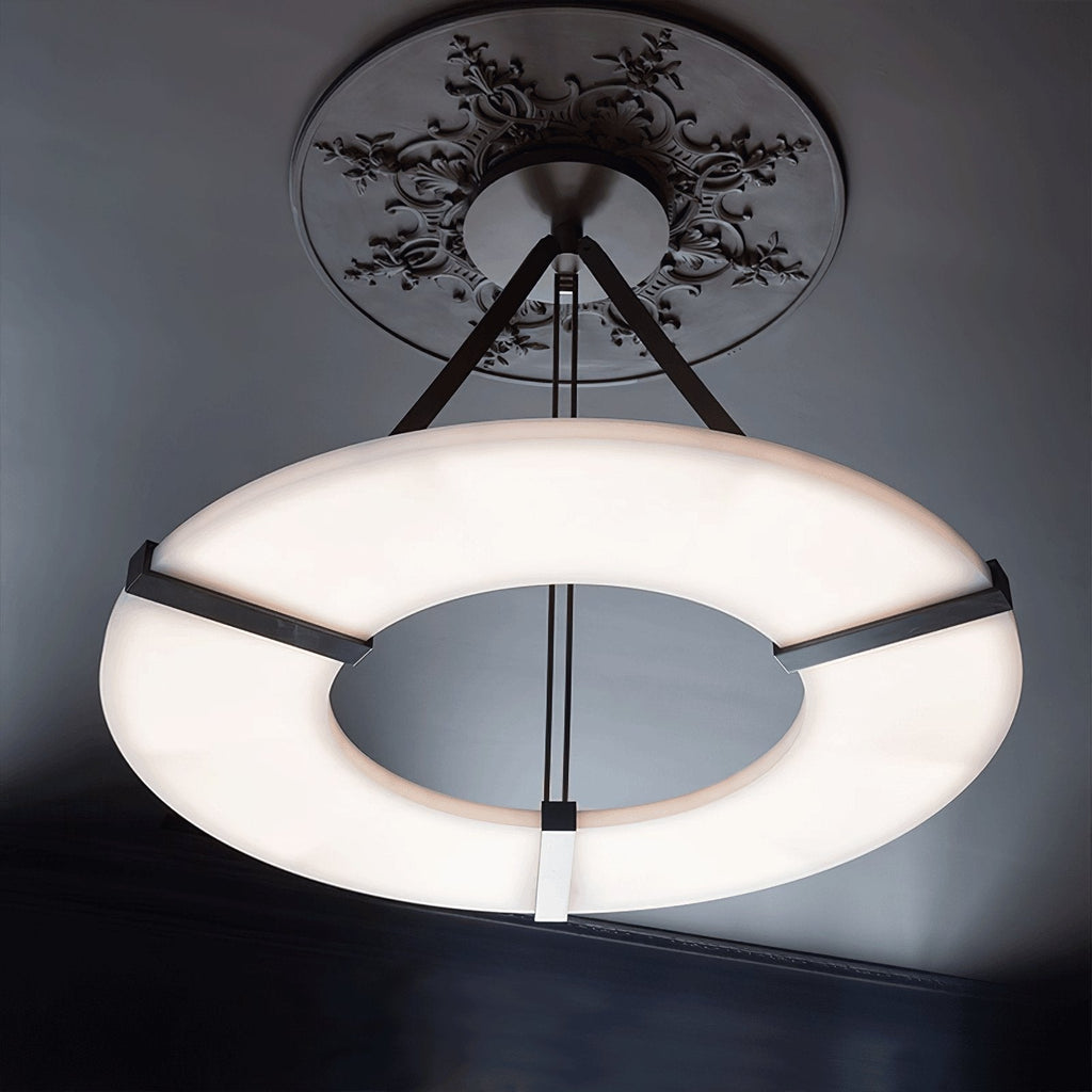 Suspension moderne Judson en Albâtre Noir et blanc