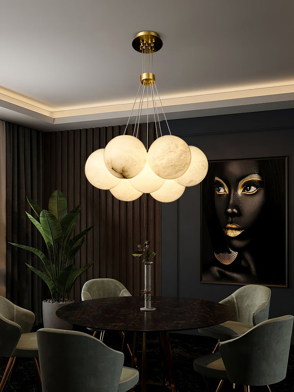 Lustre moderne Gudmund en Albâtre