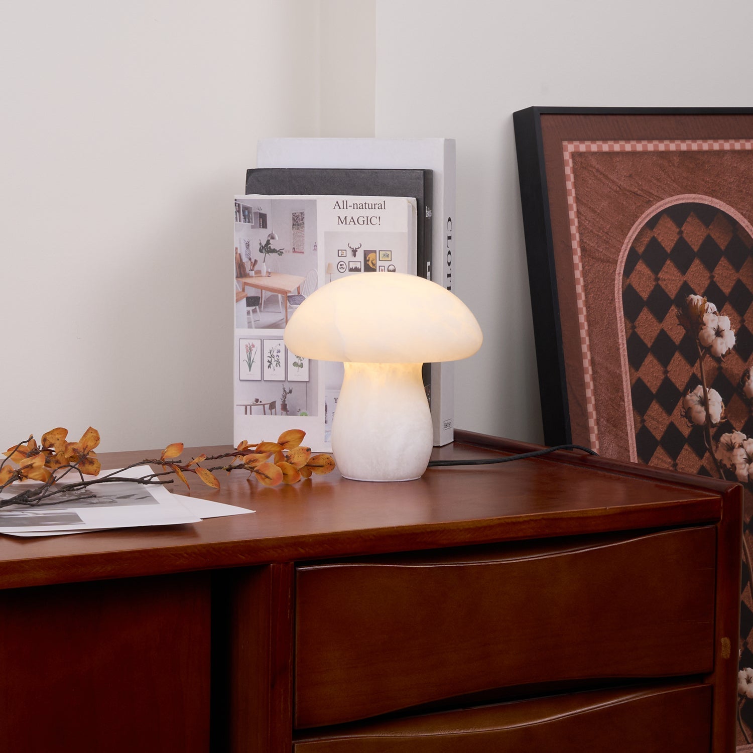 Lampe à poser moderne Ake en Albâtre Blanc