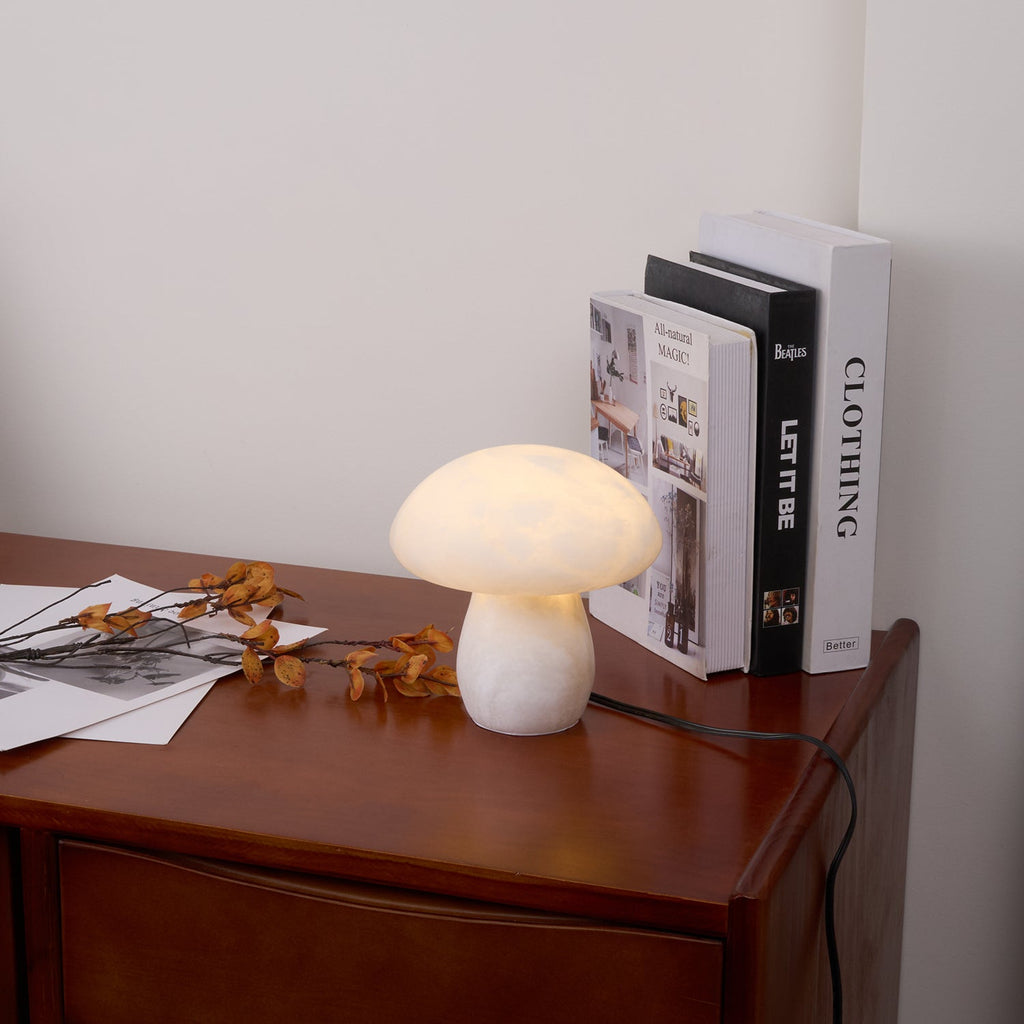 Lampe à poser moderne Ake en Albâtre Blanc