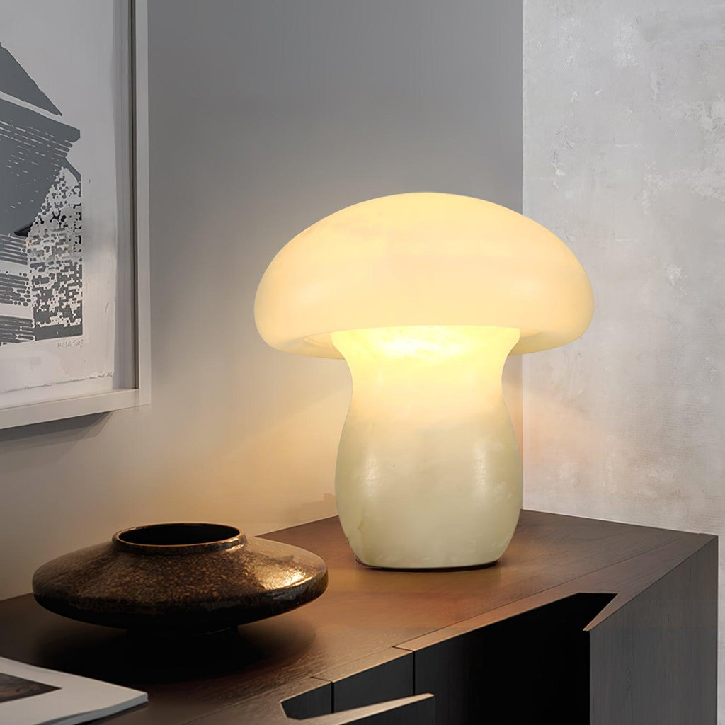 Lampe à poser moderne Ake en Albâtre Blanc