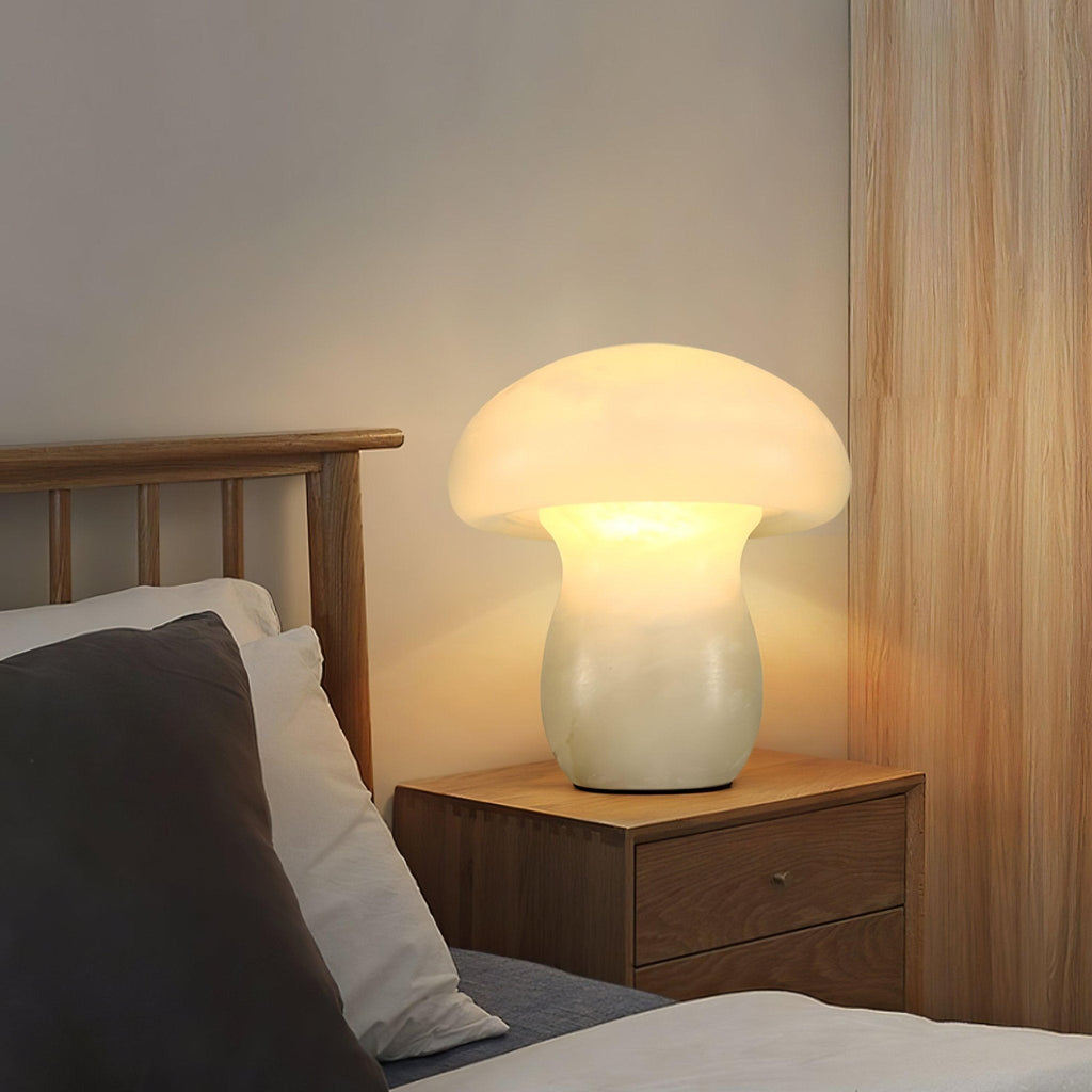 Lampe à poser moderne Ake en Albâtre Blanc