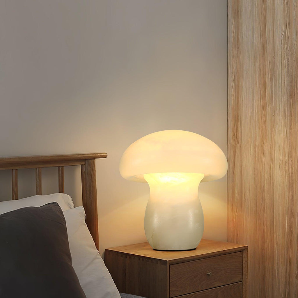 Lampe à poser moderne Ake en Albâtre Blanc