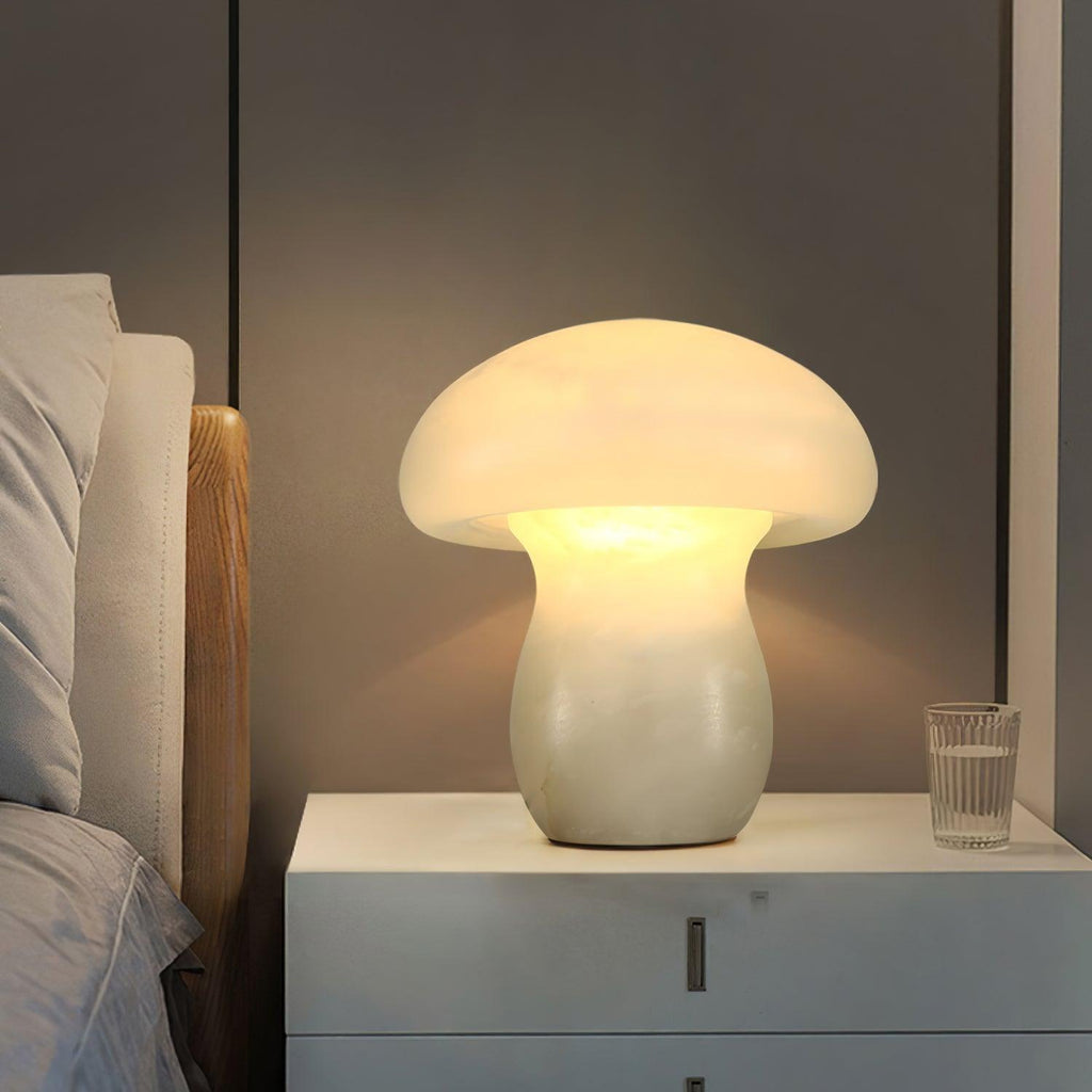 Lampe à poser moderne Ake en Albâtre Blanc