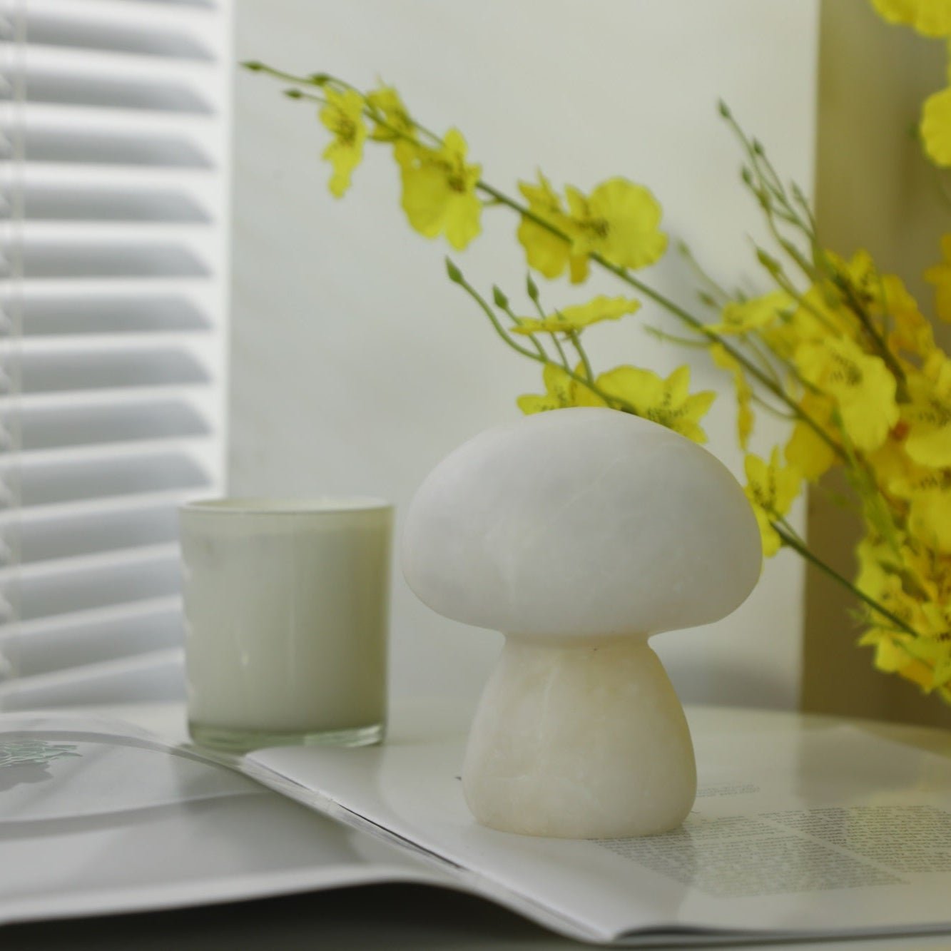 Lampe à poser moderne Ake en Albâtre Blanc
