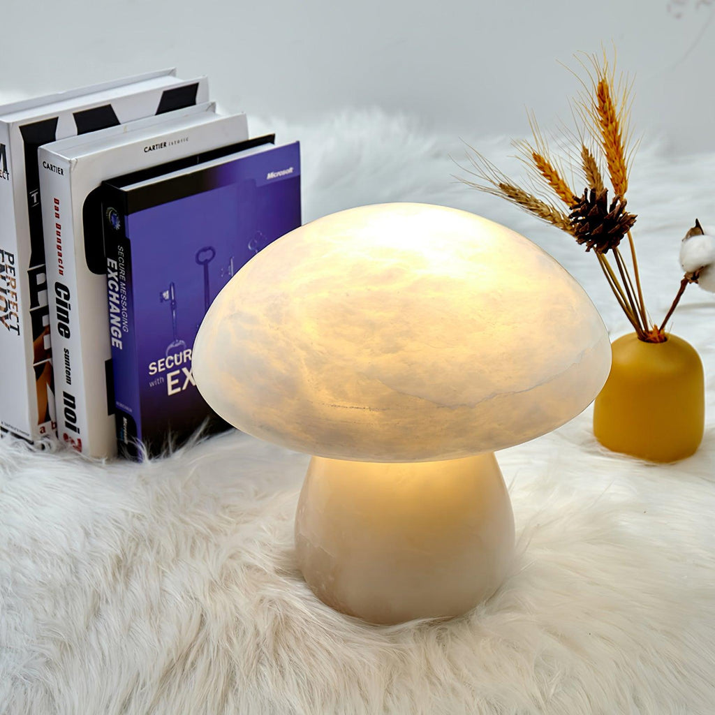 Lampe à poser moderne Ake en Albâtre Blanc