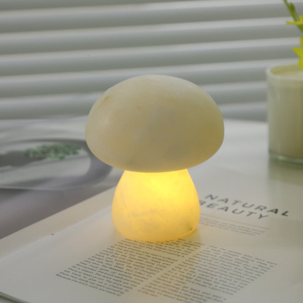 Lampe à poser moderne Ake en Albâtre Blanc